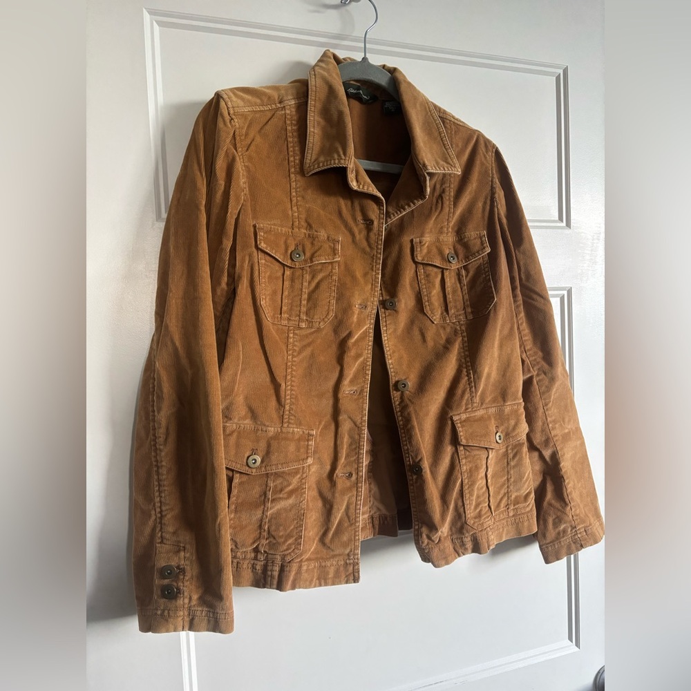 Eddie Bauer Tan Corduroy Shirt Jacket